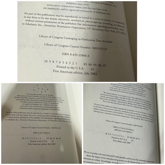 Harry Potter Complete Hardcover Set 1st American Edition 1-7 J.K. Rowling EUC - Picture 12 of 12